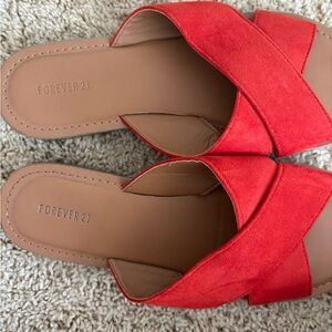 Forever 21 Vibrant Red Women's Sandals